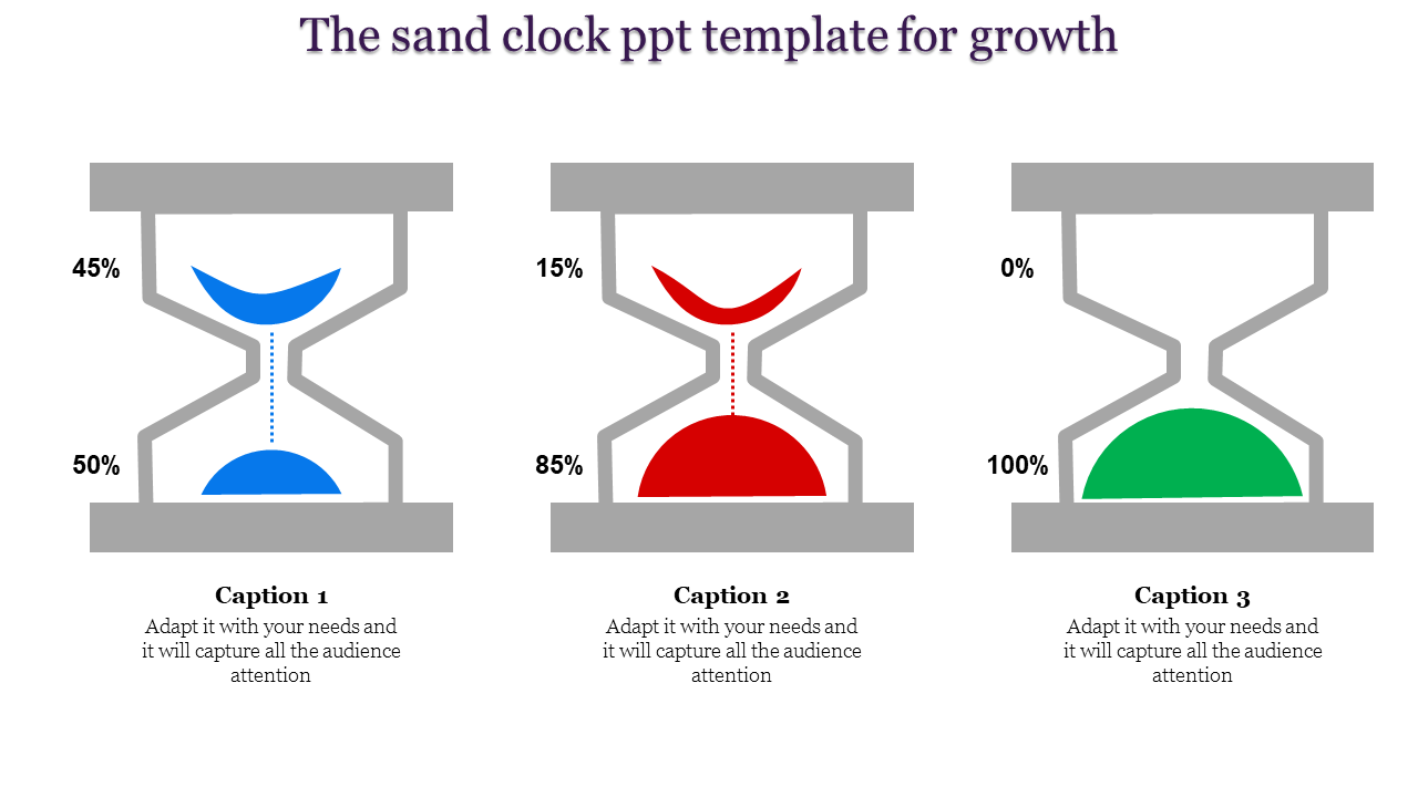 clock ppt template-The sand clock ppt template for growth